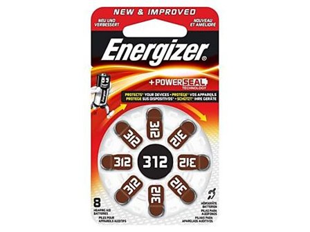 ENERGIZER BATTERI HØREAPPARAT 312 8STK
