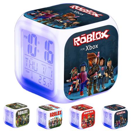 Roblox Tryckt Digital Väckarklocka 7 Färgförändrande Spel Nattljus LED-display Sängklocka Heminredning Barnleksakspresenter (FMY) D