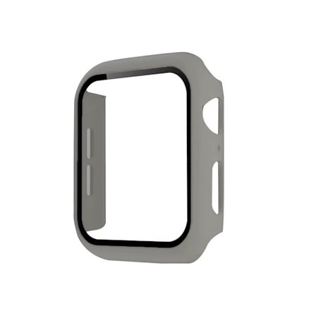 Stötdämpande Skal + Härdat Glas 2in1 till Apple Watch 45mm - Grå