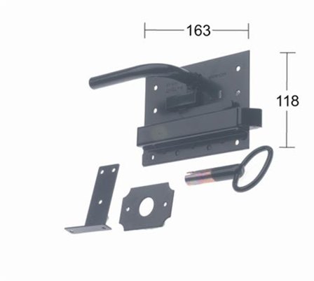 Habo AD Fjøslås 160 x 118 mm, svart, Dør- & vindusbeslag