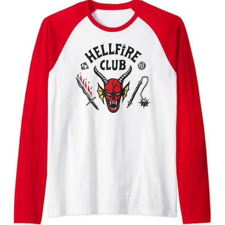 Stranger Things 4 The Hellfire Club Långärmad Topp Röd M