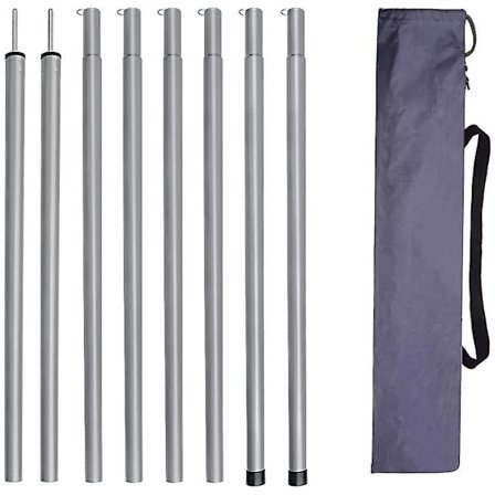 2x79'' teltstænger, justerbar teltstang i jern til presenning