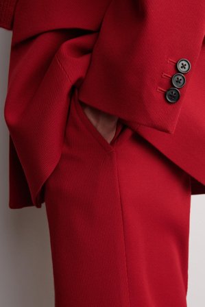 COS Women's Pantaloni In Misto Lana A Gamba Dritta in Rosso