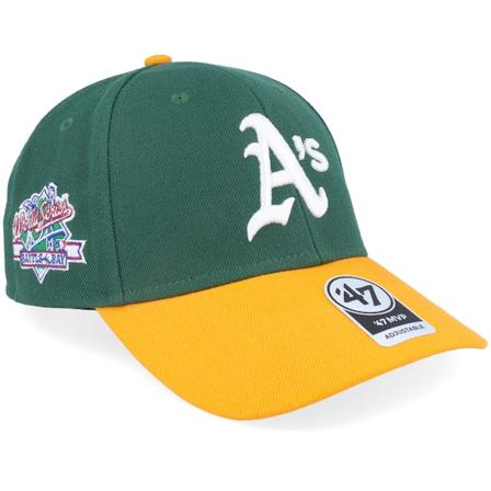 47 Brand - MLB Grønn adjustable Caps - Oakland Athletics Sure Shot Mvp Dark Green/Yellow Adjustable @ Hatstore