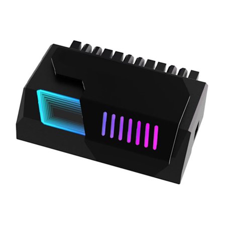 Plassbesparende hovedkort strømforsyningskabelomformer med ARGB-lys