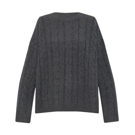 Lisa Yang Round-neck Strik Grå, Dame Striktrøjer