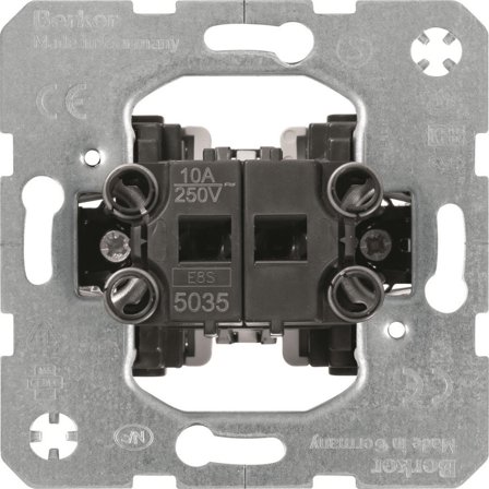 Hager 5035 Tryckknappsinsats 2x1-pol, Strömbrytare & vägguttag