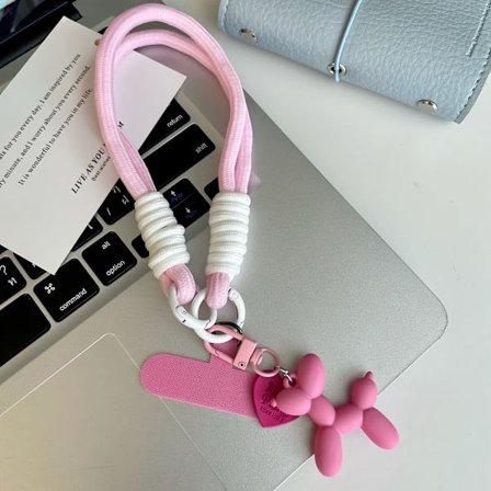 Hjerte Ballon Hund Telefon Snor Håndledsrem, Sødt Telefonarmbånd med Snor