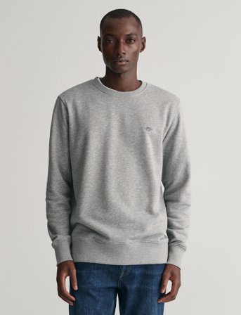 GANT Reg Shield C-Neck Sweat - Grey - L