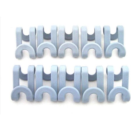 Liitin koukut henkareille, kaskadoituja henkaritelineitä, liukumattomat tilaa säästävät henkarit Kaapin järjestäjä (10 kpl, harmaa)