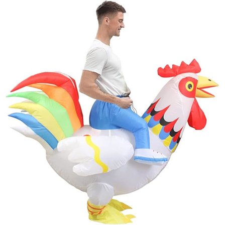 Oppustelig Dragt Oppustelig Kyllingedragt til Fest Halloween Jul Cosplay VoksenstørrelseF&Q adul{REN}