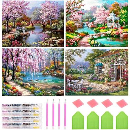 Blommor 5d DIY Full Drill Diamond painting 5-bilder Kombinationssatser Hantverk