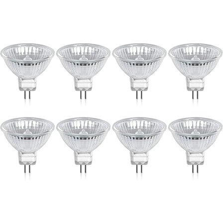 Halogenlampe Gu5.3 Mr16 35w 12v varmhvit 2800k Dimbar, beskyttelse 400 lumen 2-pins erstatningsstrålekaster, 8 stk Cisea(TC)
