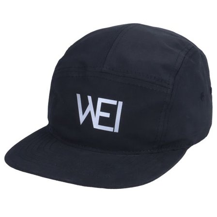 Wei - Svart 5panel Keps - Woah Flat Black/Reflective 5-Panel @ Hatstore