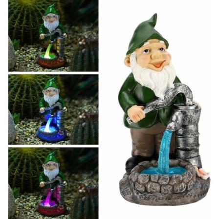 Trädgårdsgnomer Dekorationer med Ljus Solenergi, Utomhus Gnome O