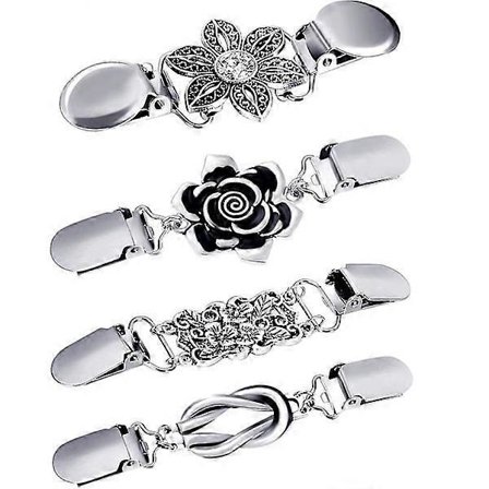 4-pack vintage tröja kofta clips Dam tröja brosch clips
