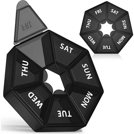 Ugentlig pilleæske, 2-pak bærbar rejsemedicinboks