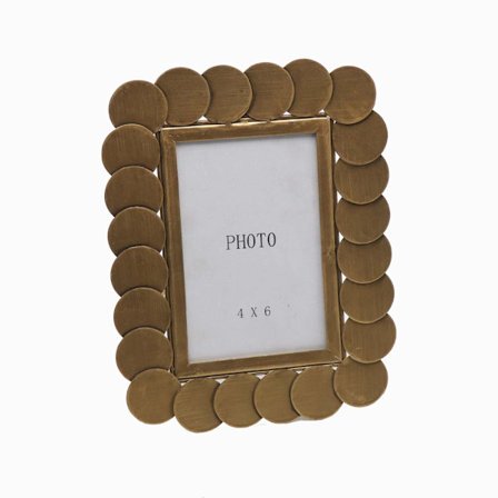 Kultainen metallinen lasinen valokuvakehys 17,5 x 22,5 cm