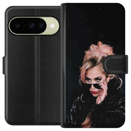 Kompatibelt Lommeboketui til Google Pixel 10 Lady Gaga portrett med solbriller og dramatisk sminke i mørk glamorøs stil