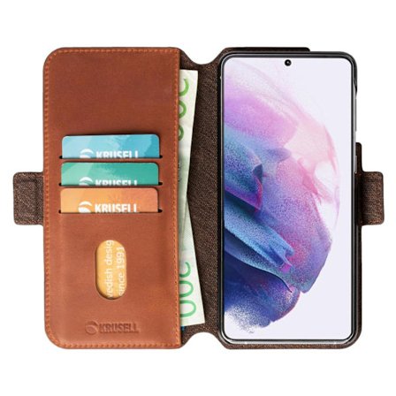 Premium Sam Gal S21 Leather PhoneWallet Vintage Black - SWEDISH DESIGN