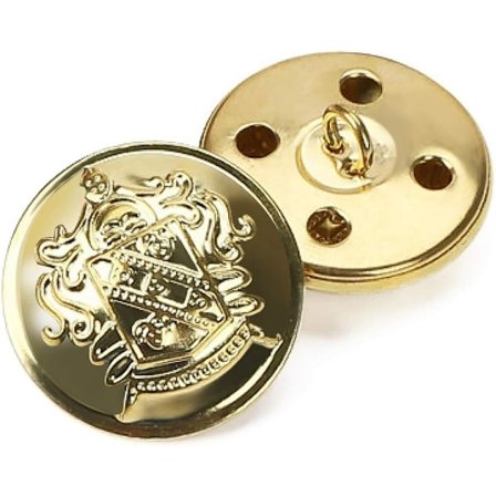Retro Metal Dekorative Knapper til Dragt eller Frakke, Sy Spænde, Sæt med 12, Guld, Gylden, 15mm