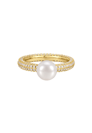 LUV AJ Pearl Pave Amalfi Ring Ringar Dam Guld 7