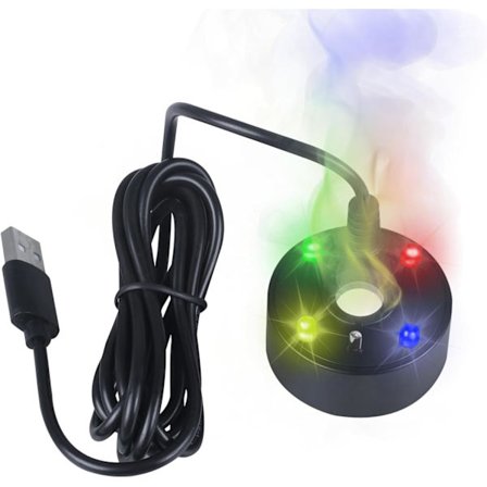 Mist Maker, 5W USB 4 LED Fargeskiftende Mister Fogger 5V Vannfontene Dam Tåkefremkaller Atomizer for Halloween, Juleferie, Rockery