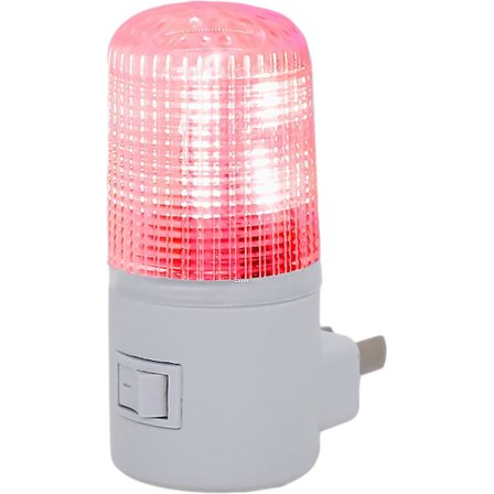 Rødt LED nattlys. Plug-in nattlys med manuell bryter. På/av nattlys