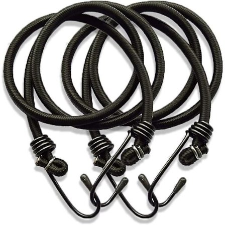 Strikk, 2 stk 120cmx 8mm strikk med krok for sykkel, campingvogn, bagasjerom, bil, motorsykkel, transportlåser.