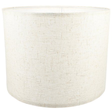 Hushållslinne lampskärm dekoration enfärgad bordslampskärm rund slät taklampskärm (33X33X25.5cm, beige)