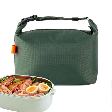 Isoleret madkasse til kvinder, arbejde, skole, vandtæt aluminiumsfolie, lækagesikker beholder med ergonomisk håndtag, grøn (FMY)