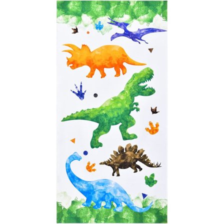 Dinosaur Strandhåndkle - Akvarell Dino 70 x 150cm Polyester Camping Håndklær for Gutter Barn Hurtigtørkende U