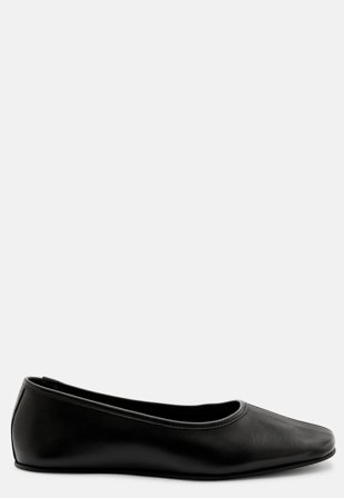 SELECTED FEMME Slfelia leather ballerina Black Klær