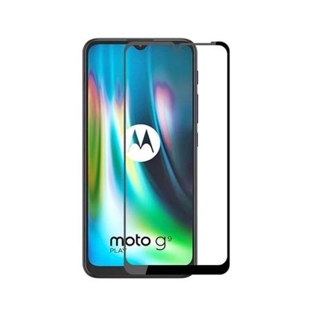 SKALO Moto G9 Play Heltäckande Skärmskydd Härdat Glas Svart