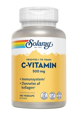 Solaray C-vitamin 500 mg 180 veg. kaps., Helse & Madvarer, Vitaminer, C-vitamin