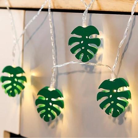 3m 20-led Simulering Monstera Blad Bröllop Jul Led Ljusslinga Nordisk Festdekoration