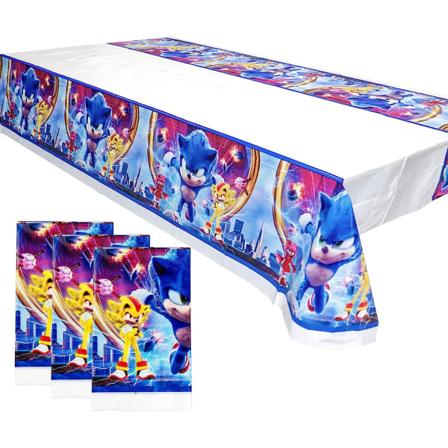 3 kpl Sonic P yt liina, 180cm * 108cm Vedenpit v Hedgehog Party P yt liina Suorakulmainen muovinen Sonic lapsille Syntym p iv juhla