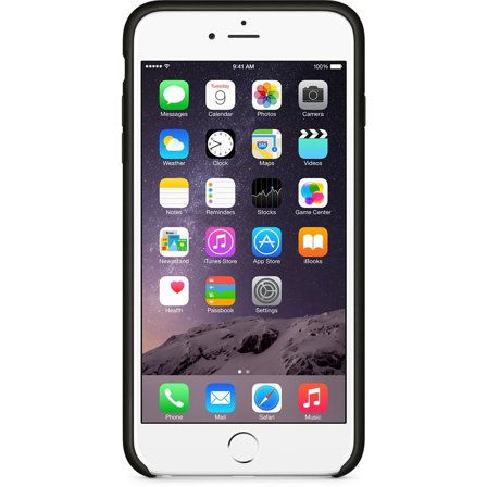 Apple Baksidedeksel for mobiltelefon - lær - svart - for iPhone 6 Plus, 6s Plus