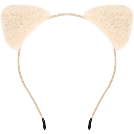 Katteøre Hårbånd, Alice Katte Hårringe Dyre Hårbånd Mode Hårbånd Egnet til maskerade, Halloween beige