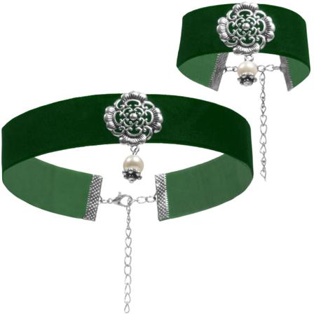 Tectake Halsband Och Armband Silberwald Grön