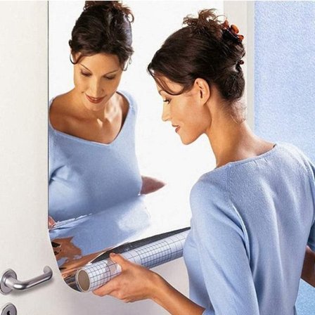 Plastik spejl keramisk flise fuldt blødt spejl - selvklæbende spejl sticker rulle - 50×150cm