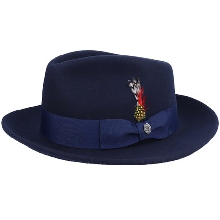 Jaxon & James - Blå fedora Hatt - Crushable C-Crown Navy Fedora @ Hatstore