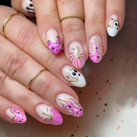Mordely Halloween Fake Nails Ballerina False Nail