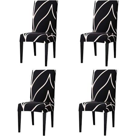 Strækbar Spisebordsstol Betræk, Universal Stol Betræk, Stol Betræk til Hjemmet, Restaurant, Bar, Hotel (4 Pakke, C1)