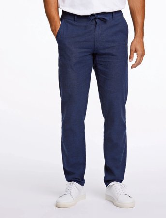 Lindbergh Linen Pants - Blue - L