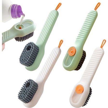 1-pack mjuk borste rengöringsborste skoborste lämplig för skor, kläder, multifunktionell press skoborste, automatisk flytande borste, hushåll