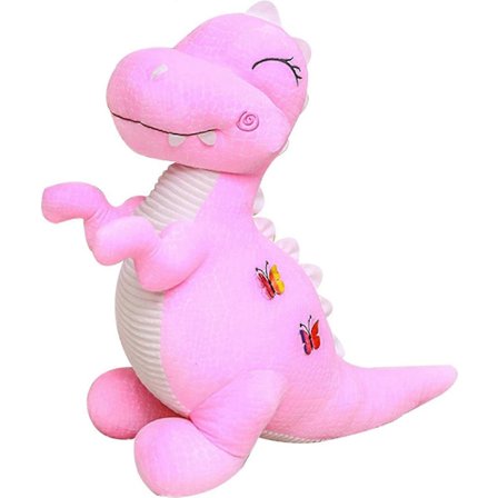 Rosa Dinosaur Kosedyr Søte Myke Dinosaurer Plysjdukke T-Rex Kastepute for Gutter Jenter 28 cm