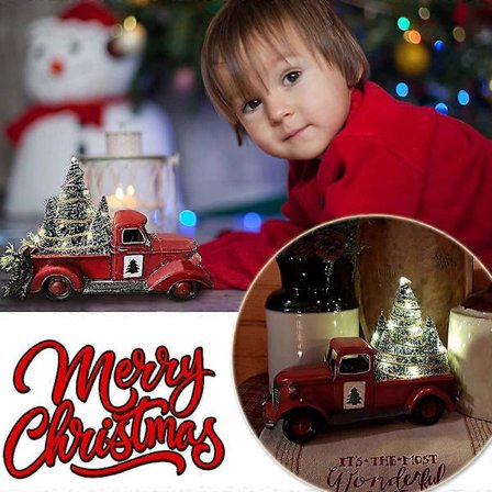 Jule Resin LED Lysende Kart Bil Hjem Atmosfære Dekoration Julepynt Gave