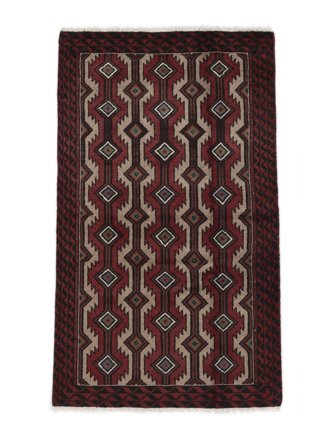 Perzisch Beluch Vloerkleed 100X176 Zwart/Bruin (Wol, Perzië/Iran)
