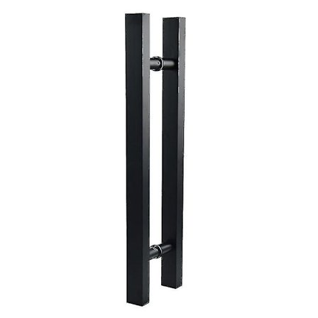 Matt Svart Rostfritt Stål Glas/Trädörrhandtag